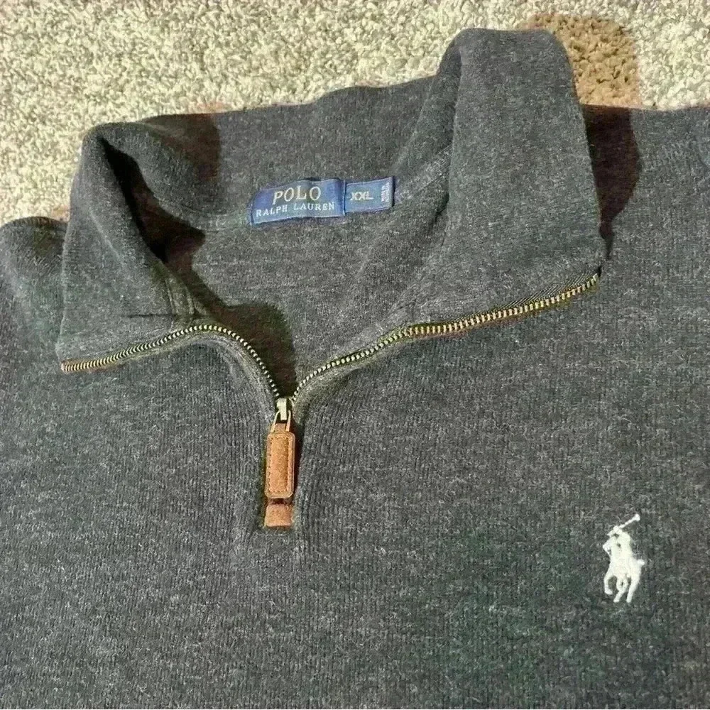 Polo Ralph Lauren Sweater Men's Size XXL Black 1/4 Zip Long Sleeve
